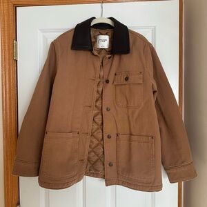 Abercrombie Tan Field Jacket with Black Collar